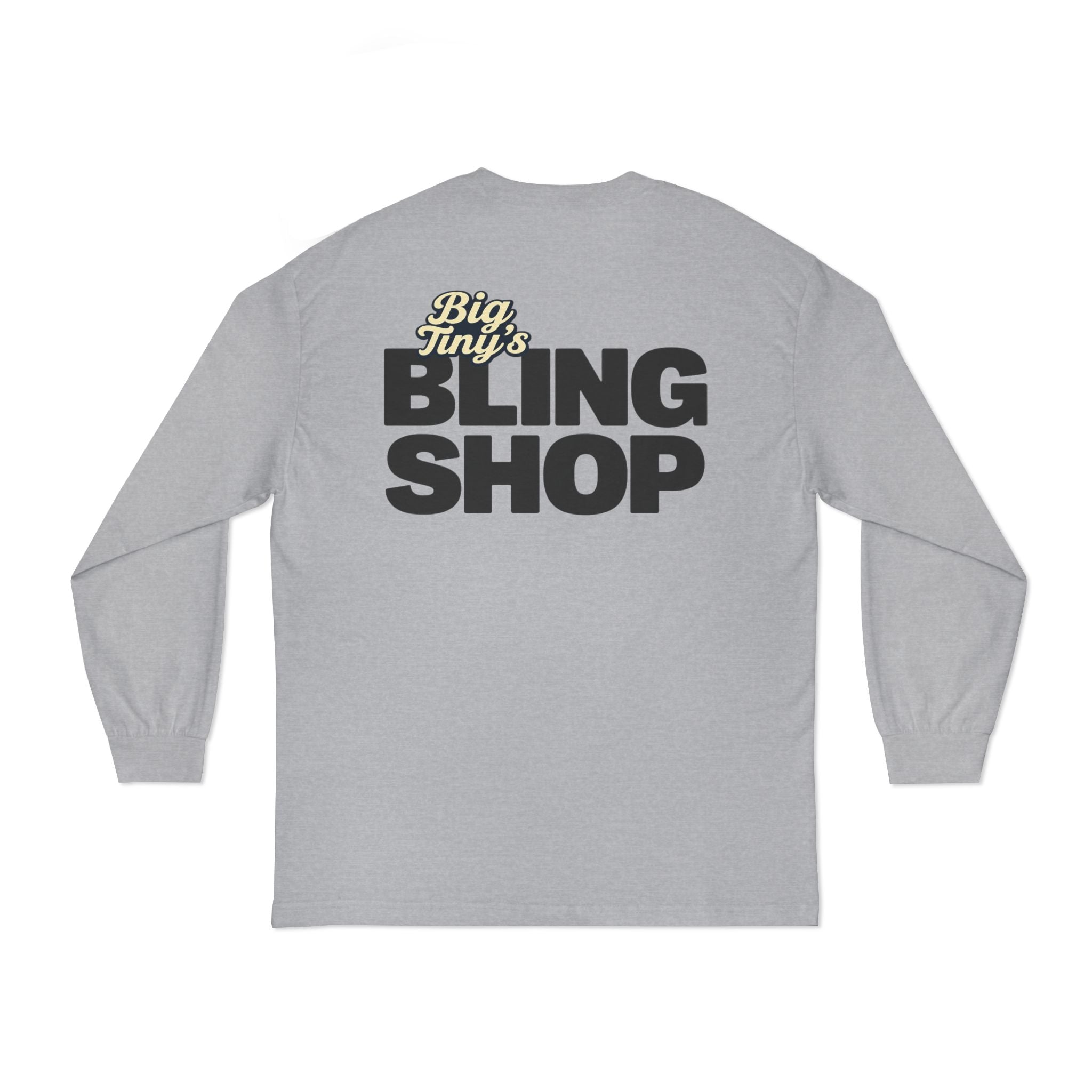 Big Tiny’s “Bling Shop Block Logo” — Premium 100% Cotton Long Sleeve T-Shirt