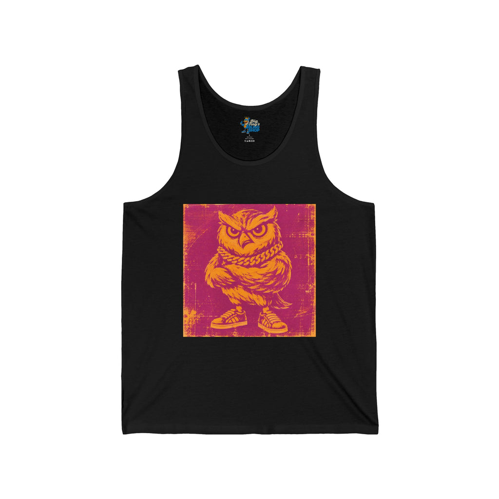 Big Tiny Crew Pop Art Tank Top  feat. “Hoo’ey the Owl”