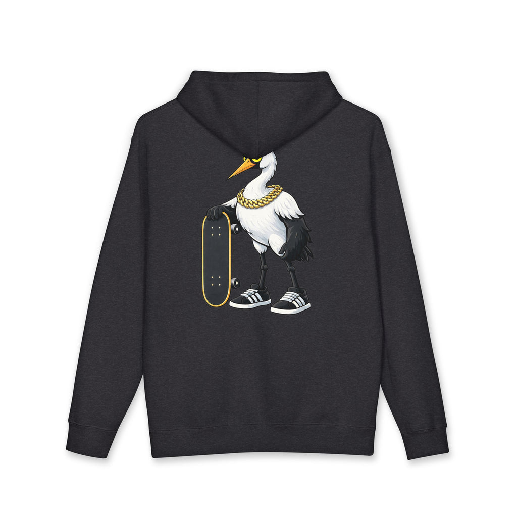 Big Tiny’s Crew Hoodie - featuring 'Moto' the Red Crowned Crane