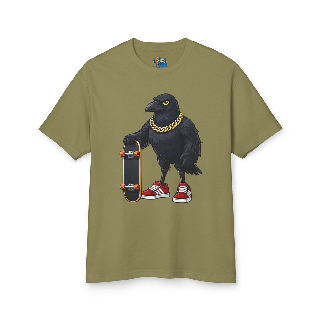 Big Tiny’s Crew 100% Cotton T Shirt - featuring. 'Ed' the Raven
