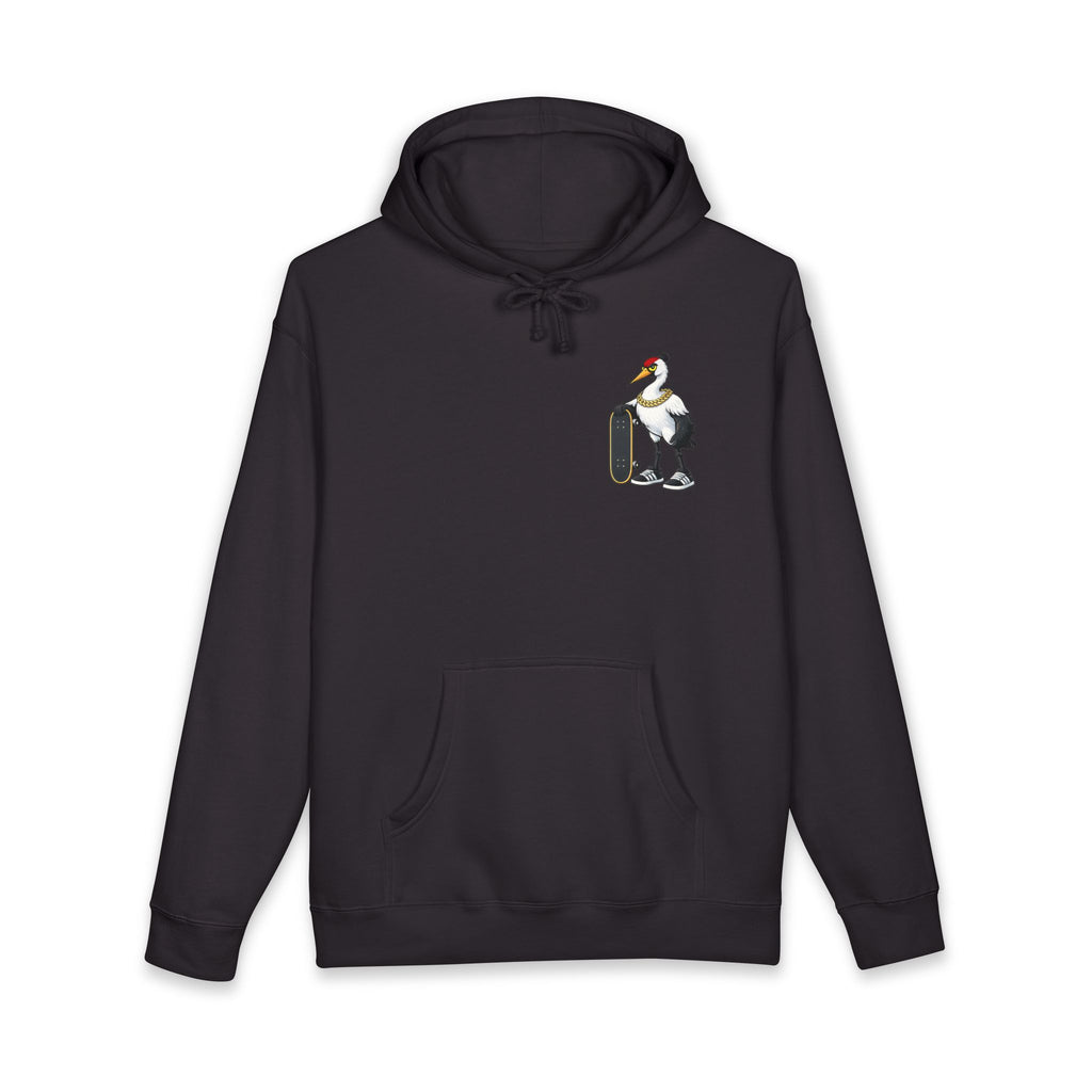 Big Tiny’s Crew Hoodie - featuring 'Moto' the Red Crowned Crane
