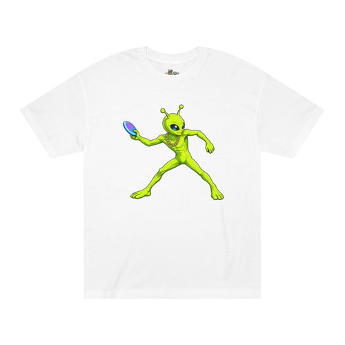 Big Tiny Crew 100% Cotton T Shirt ‘Green Beanz the Inter-dimensional Disc Launcher’