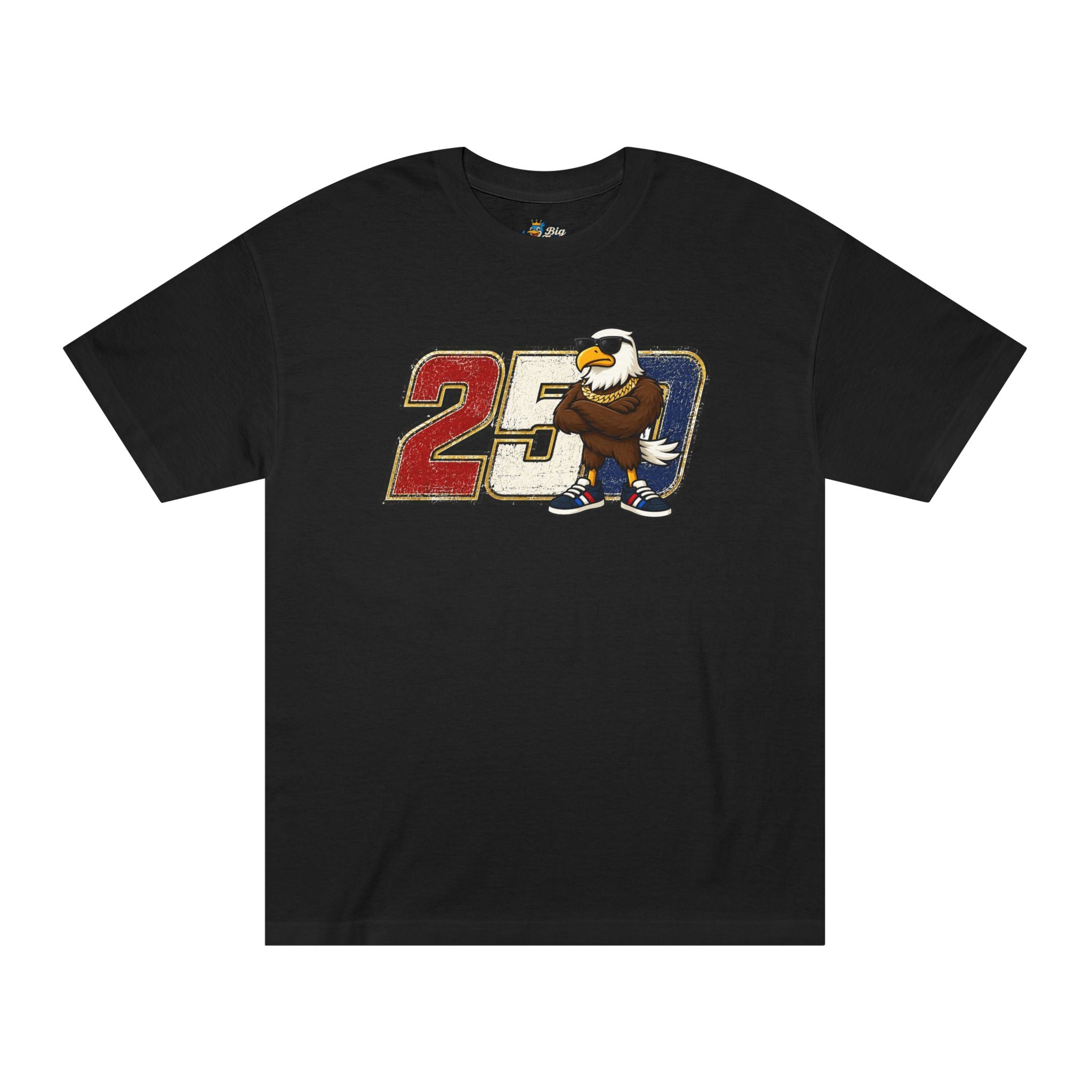 Big Tiny Crew 100% Cotton T Shirt “USA 250” featuring ‘Fred the Bald Eagle’