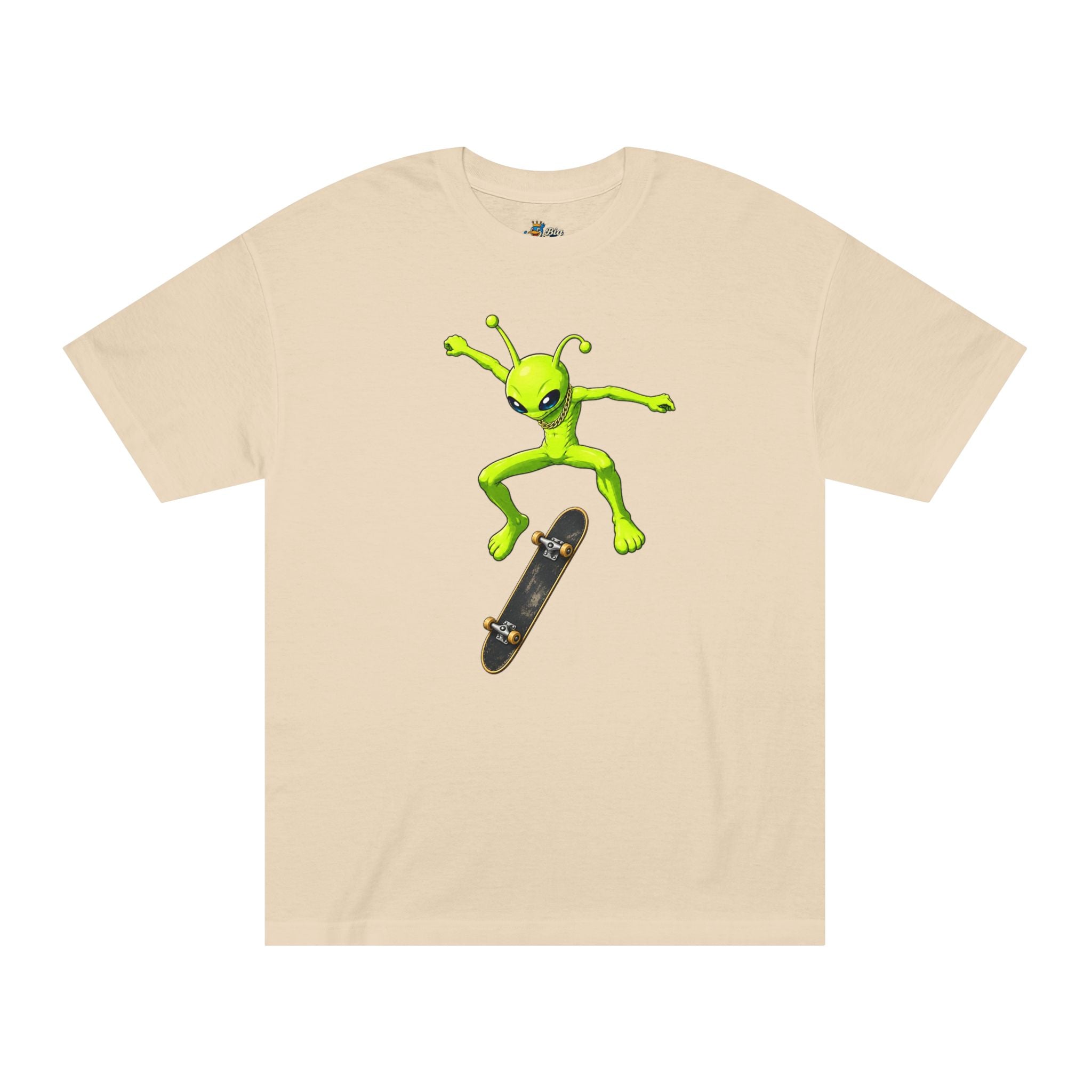 Big Tiny Crew 100% Cotton T-Shirt feat. our friend, the Green Inter Dimensional Being