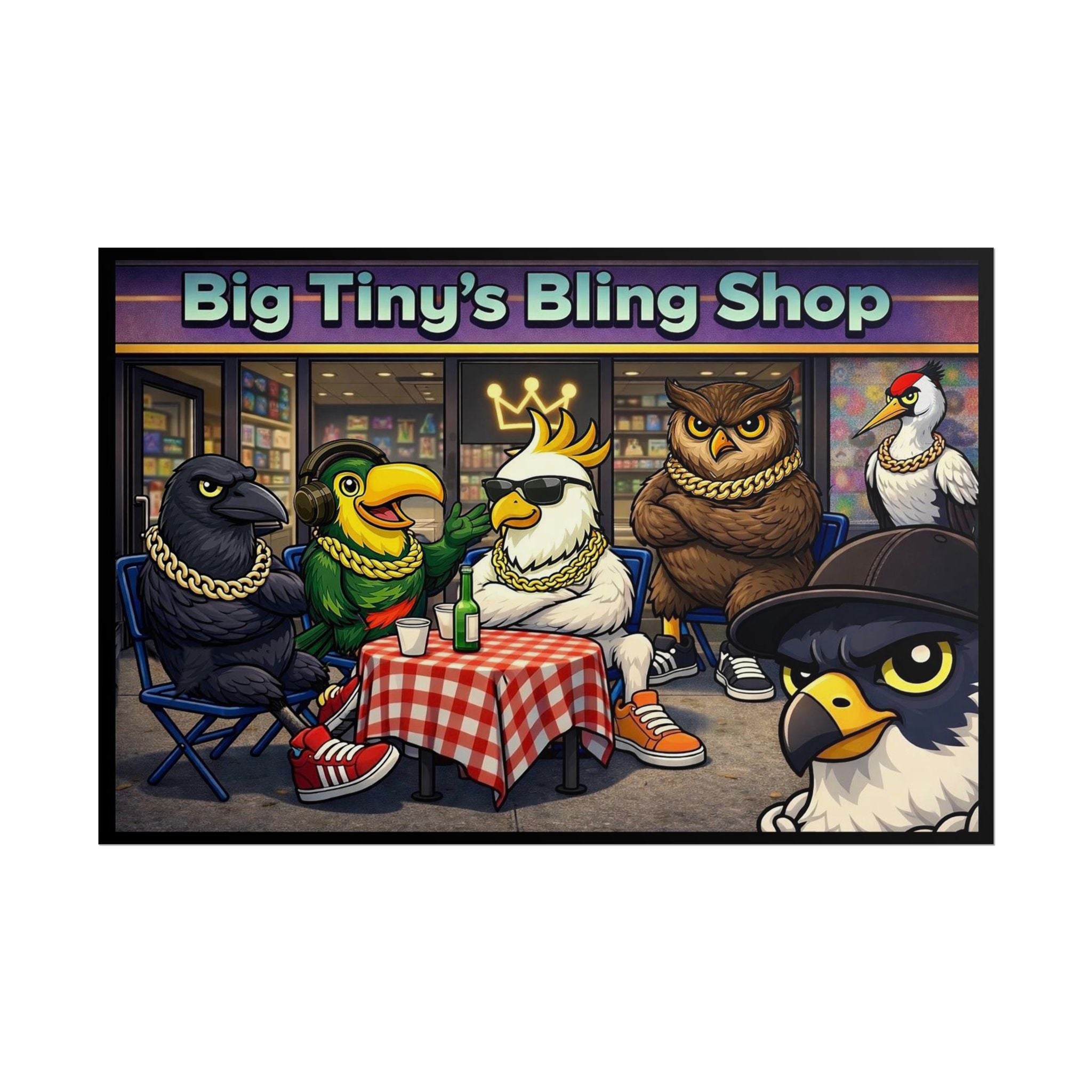 ‘Big Tiny’s Crew’ 30” x 20” Chill Out in Front of the Bling Shop (Rolled Poster)