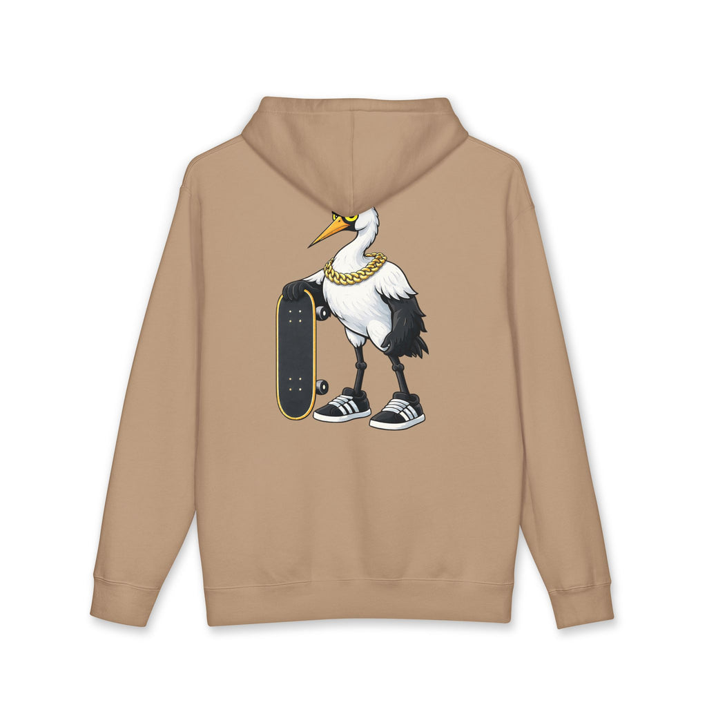 Big Tiny’s Crew Hoodie - featuring 'Moto' the Red Crowned Crane