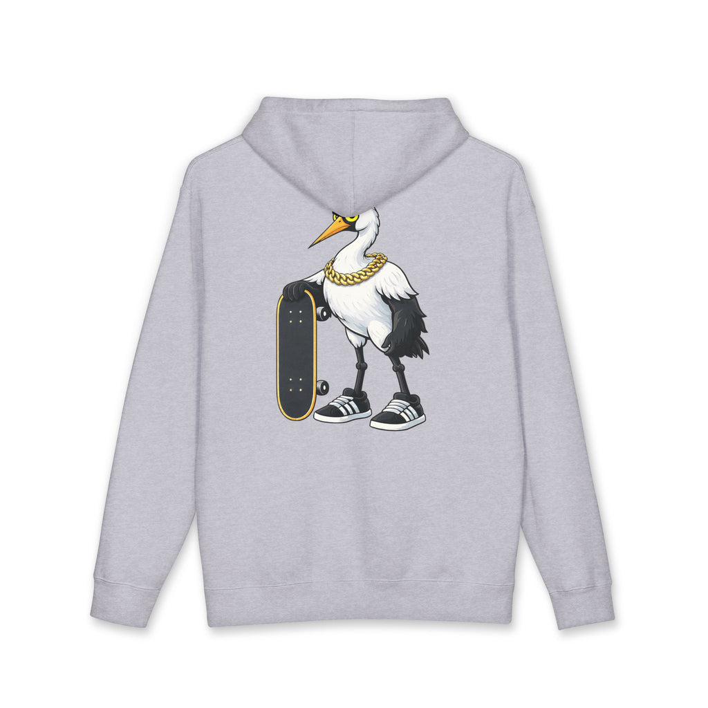 Big Tiny’s Crew Hoodie - featuring 'Moto' the Red Crowned Crane
