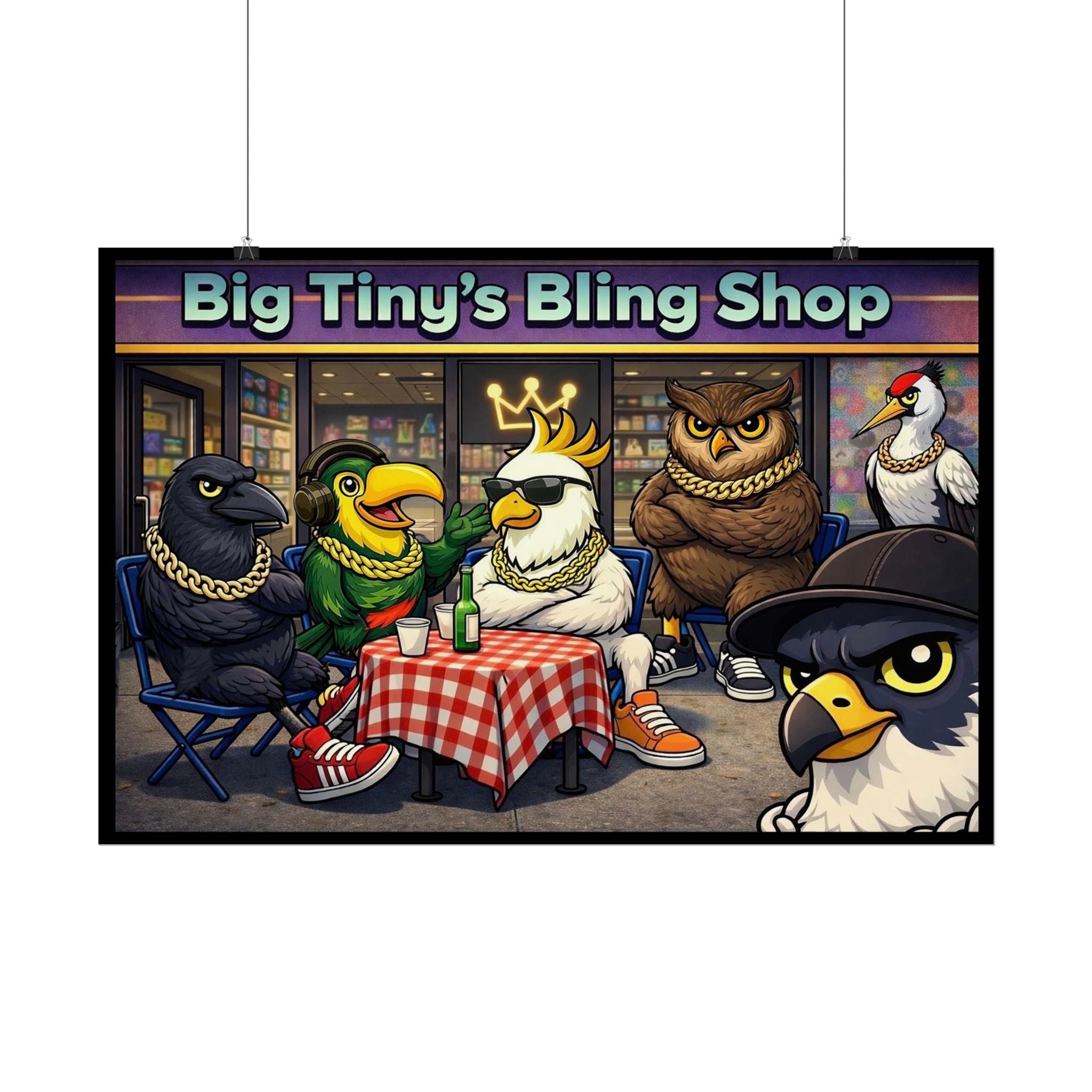 ‘Big Tiny’s Crew’ 30” x 20” Chill Out in Front of the Bling Shop (Rolled Poster)