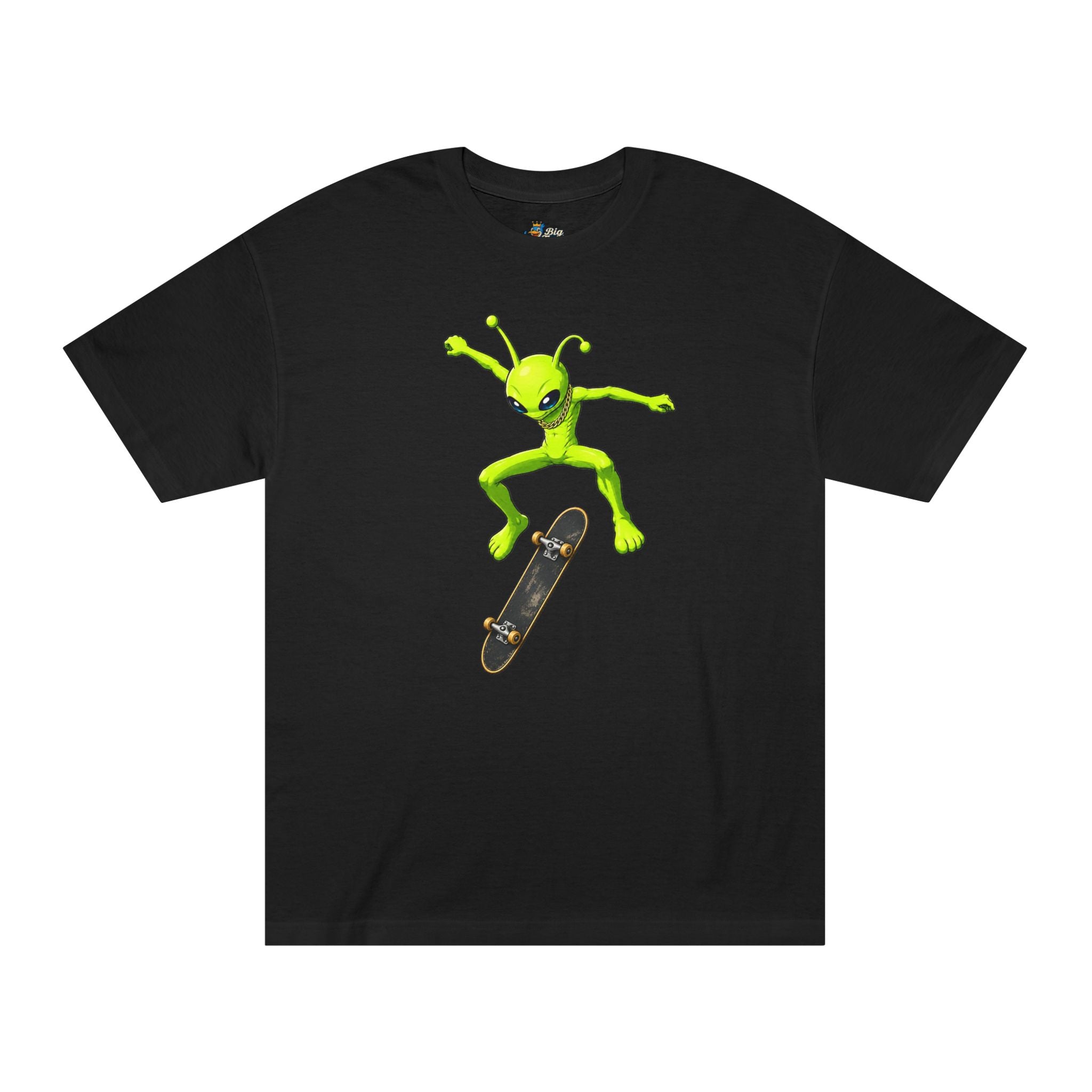 Big Tiny Crew 100% Cotton T-Shirt feat. our friend, the Green Inter Dimensional Being