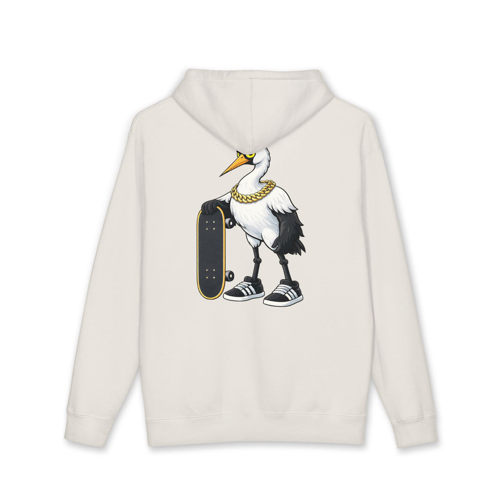 Big Tiny’s Crew Hoodie - featuring 'Moto' the Red Crowned Crane
