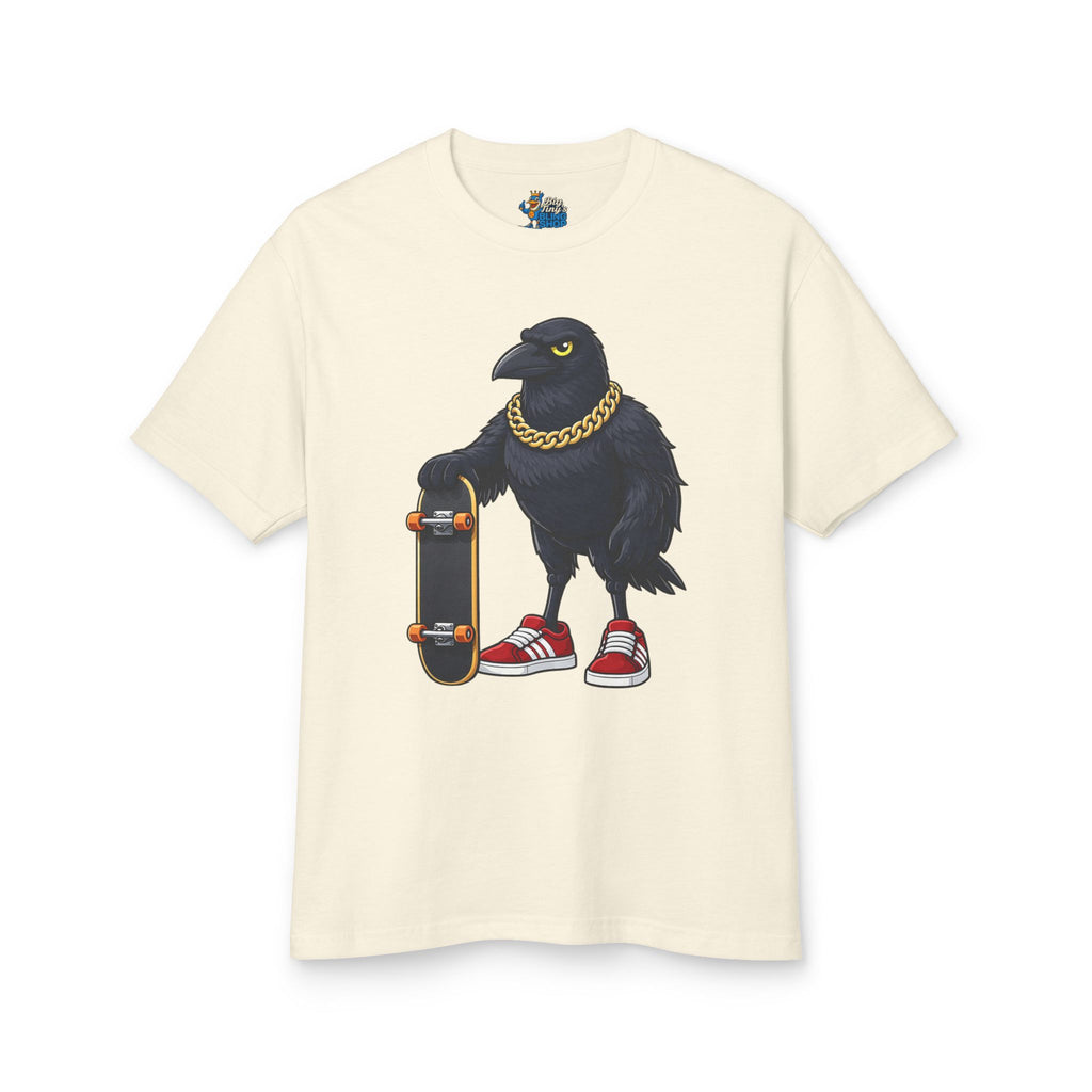 Big Tiny’s Crew 100% Cotton T Shirt - featuring. 'Ed' the Raven