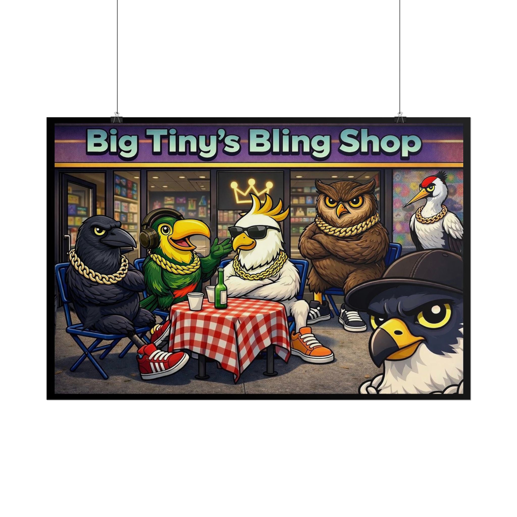‘Big Tiny’s Crew’ 30” x 20” Chill Out in Front of the Bling Shop (Rolled Poster)