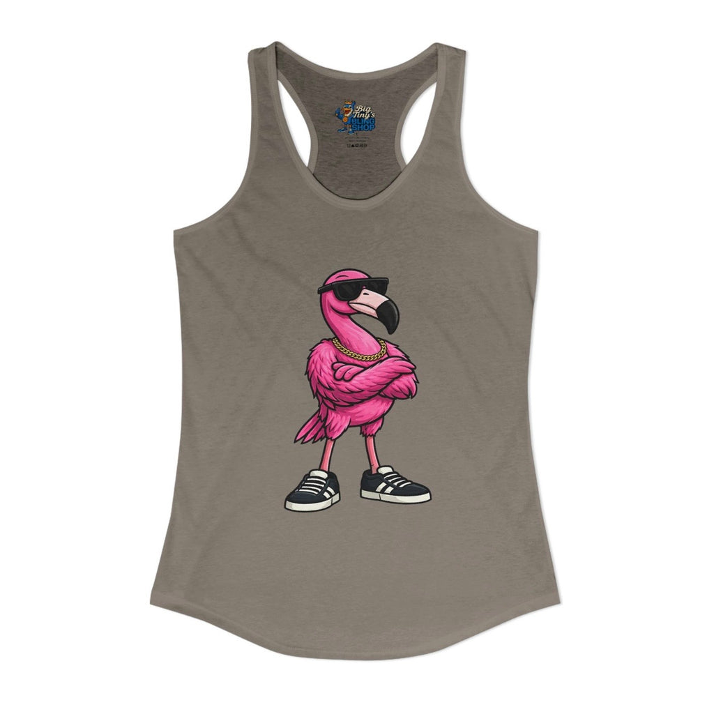 Big Tiny's Crew Tank Top featuring ‘Bugsy’ the Pink Flamingo
