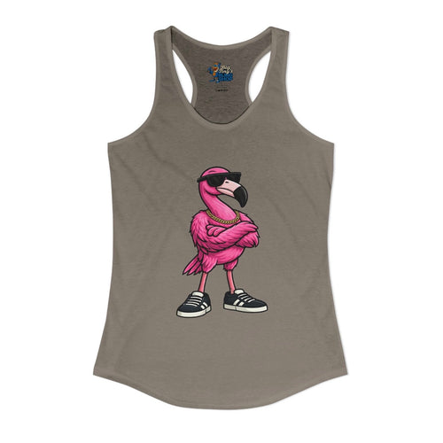 Big Tiny's Crew Tank Top featuring ‘Bugsy’ the Pink Flamingo