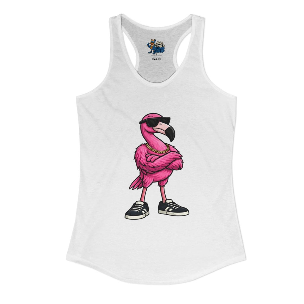 Big Tiny's Crew Tank Top featuring ‘Bugsy’ the Pink Flamingo