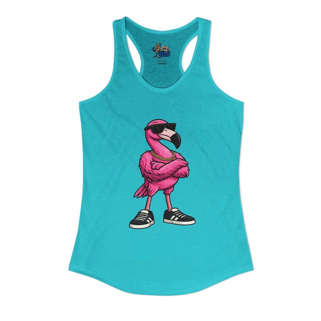 Big Tiny's Crew Tank Top featuring ‘Bugsy’ the Pink Flamingo