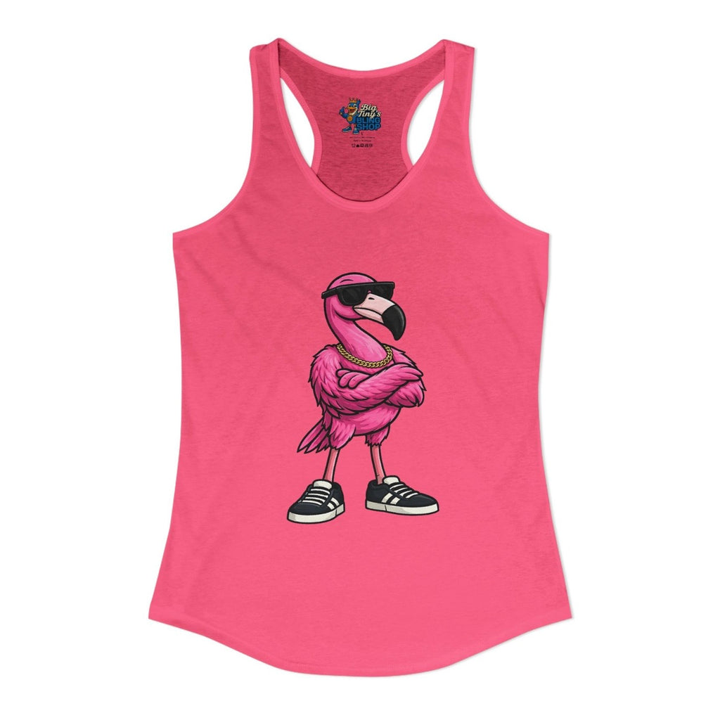 Big Tiny's Crew Tank Top featuring ‘Bugsy’ the Pink Flamingo