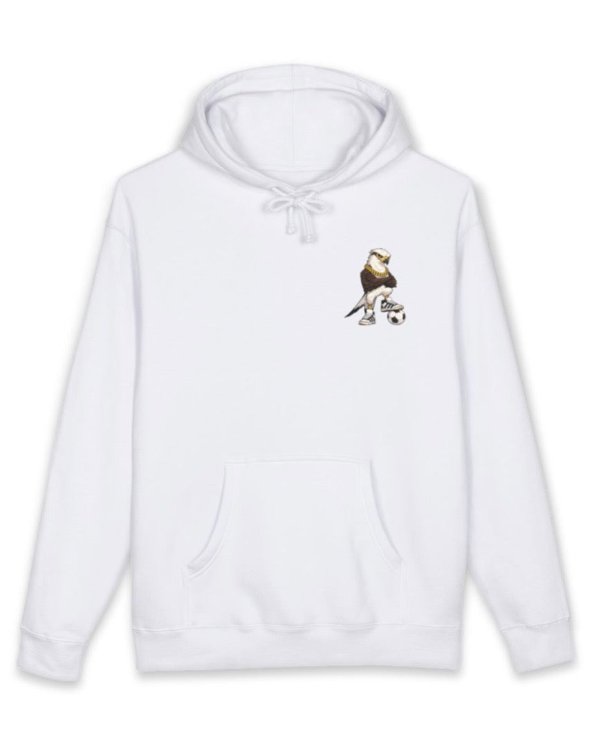 Big Tiny's Crew Hoodie with Gold Chain and Soccer Ball  Featuring 'Striker' the Swallow Tailed Kite