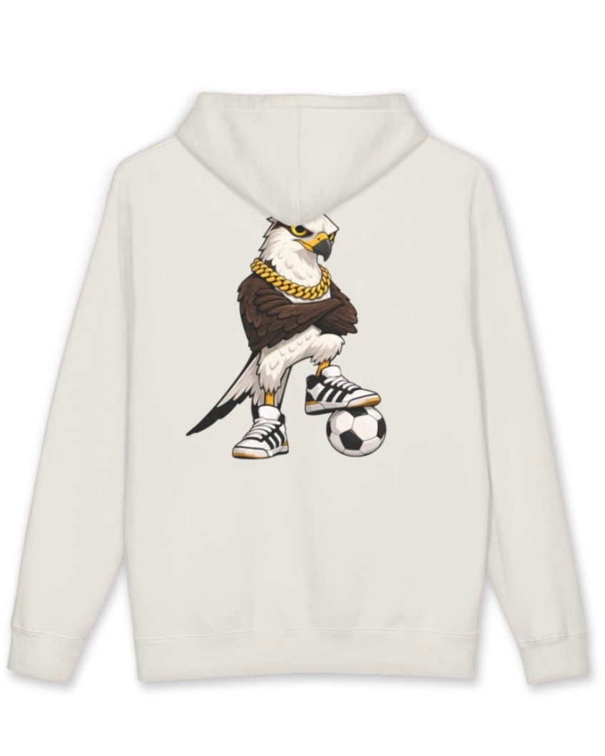 Big Tiny's Crew Hoodie with Gold Chain and Soccer Ball  Featuring 'Striker' the Swallow Tailed Kite