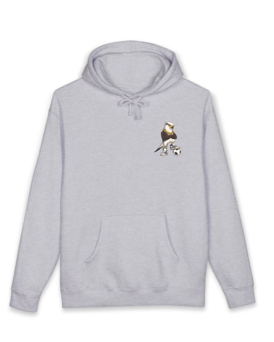 Big Tiny's Crew Hoodie with Gold Chain and Soccer Ball  Featuring 'Striker' the Swallow Tailed Kite