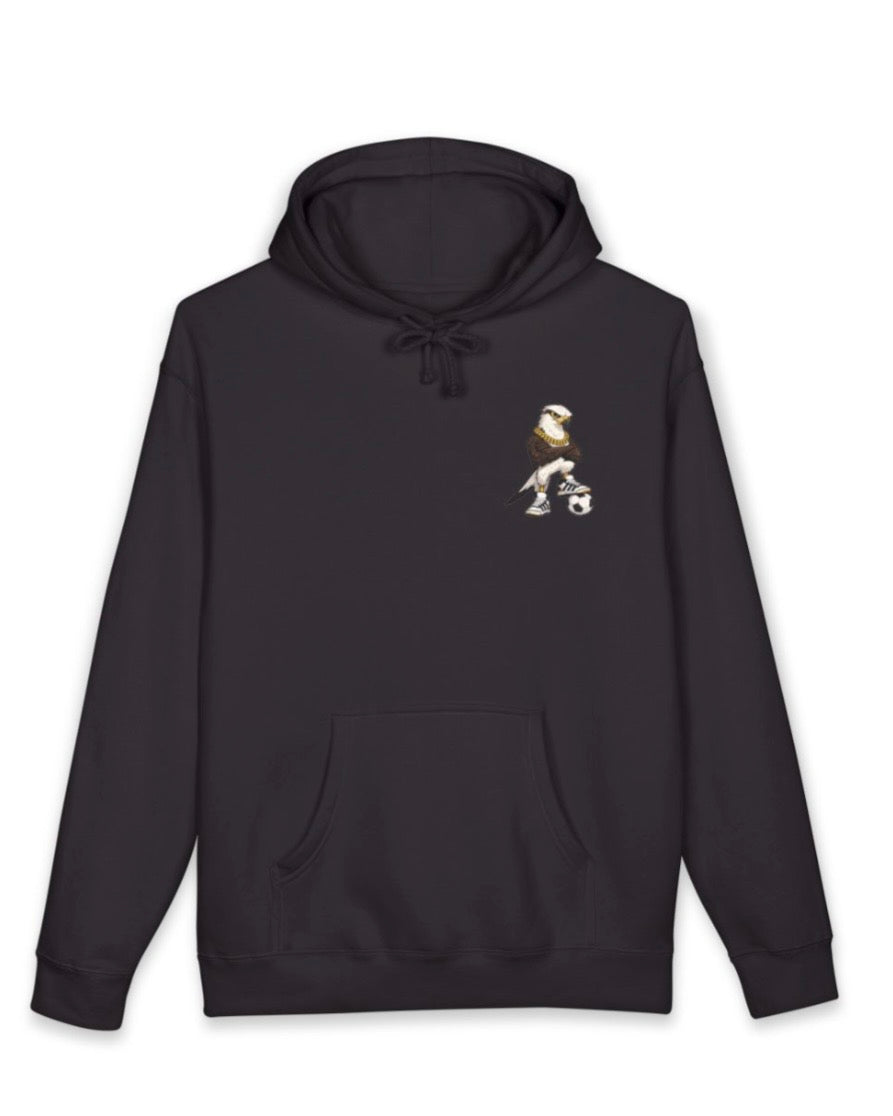 Big Tiny's Crew Hoodie with Gold Chain and Soccer Ball  Featuring 'Striker' the Swallow Tailed Kite